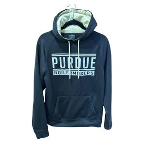 Colosseum Purdue Boilermakers Hoodie Black Mens Small NCAA Sweatshirt Raglan S